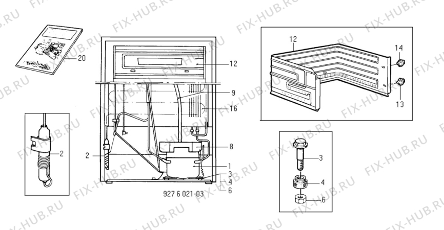 Взрыв-схема холодильника Electrolux RP1205M - Схема узла C10 Cold, users manual